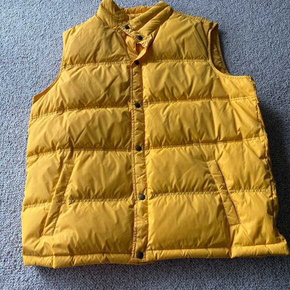 Men’s Land’s End Yellow Puffer Vest XL – 80% Down 20% Feather Ski Streetwear - Picture 1 of 8